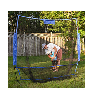 7x7 golf practice net with ball return pocket and carry bag for indoor outdoor real golf ball training
