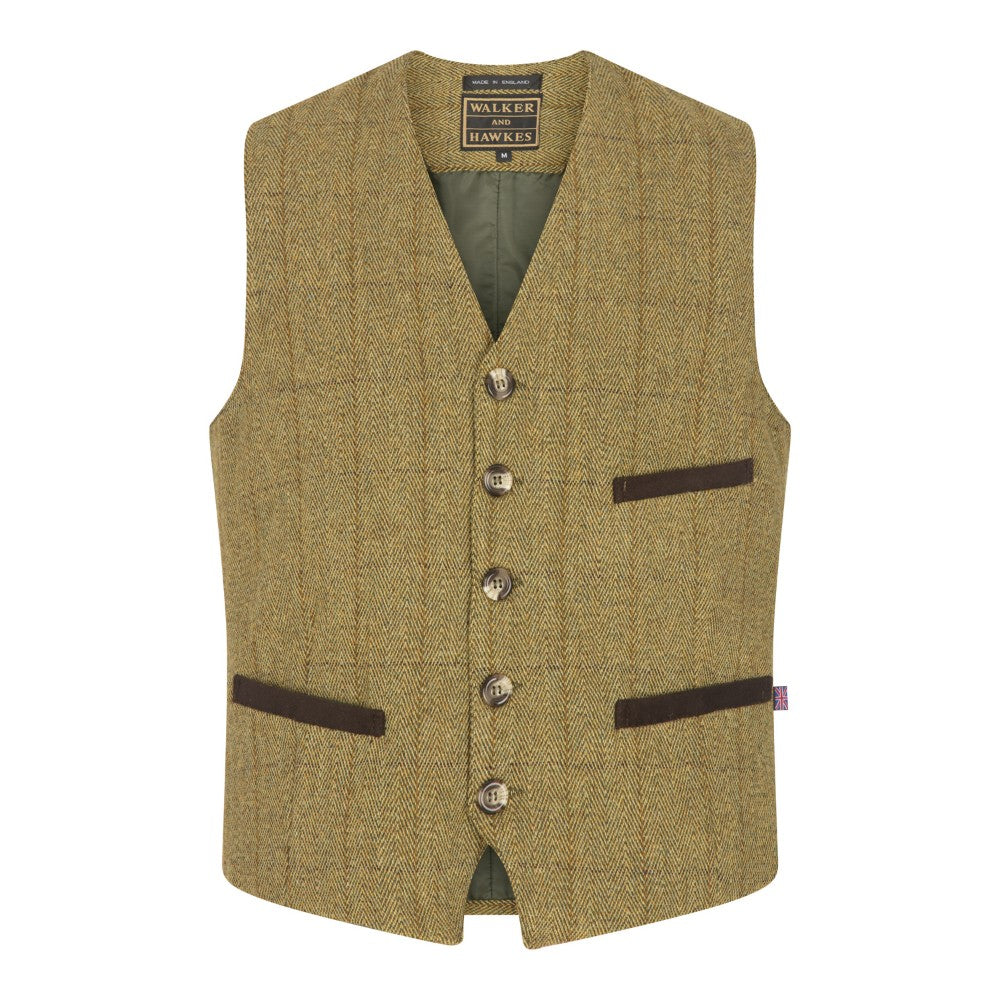 Derby Tweed Alcott Waistcoat-Lite Sage