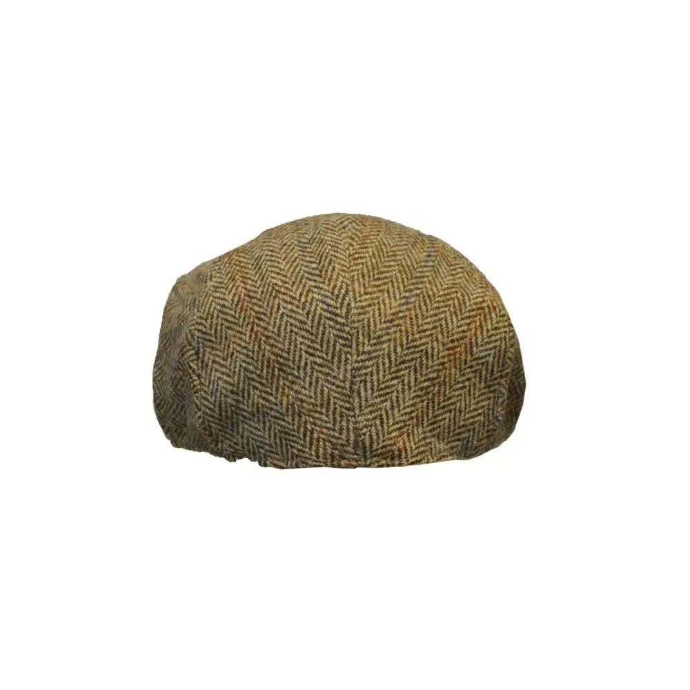 Harris Tweed Herringbone Flat Cap - Sandy