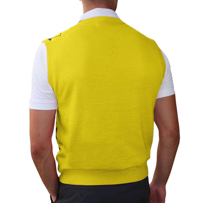 Argyle Golf Sweater Vest in Yellow and Black by Hickory Golf Store – Retro Golf Apparel