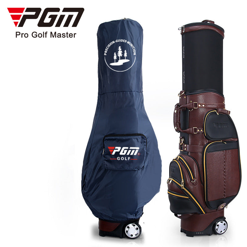 PGM Vintage Retractable Leather Golf Bags - Multifunctional Golf Travel Bag