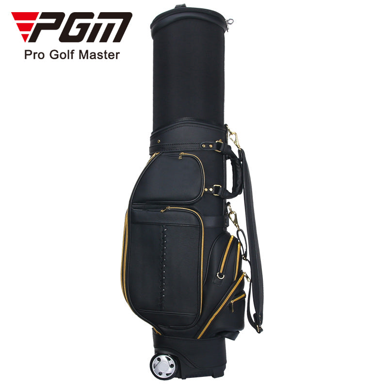 PGM Vintage Retractable Leather Golf Bags - Multifunctional Golf Travel Bag