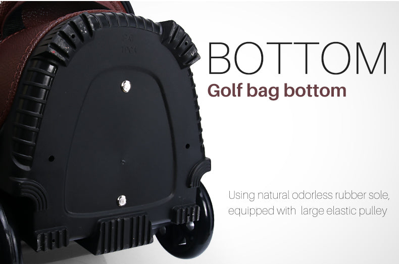 PGM Vintage Retractable Leather Golf Bags - Multifunctional Golf Travel Bag