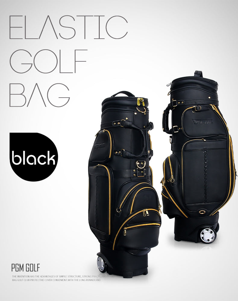 PGM Vintage Retractable Leather Golf Bags - Multifunctional Golf Travel Bag