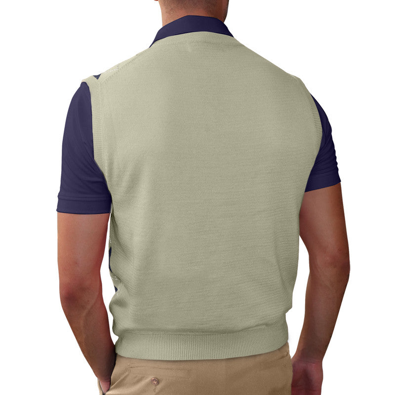 Natural Navy Maroon Argyle Golf Vest – Timeless Hickory Style Knitwear