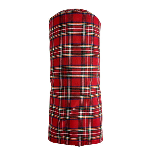 Scottish Tartan Driver Women's Golf Club Headcover in Red Plaid, Handmade and Weather-Resistant