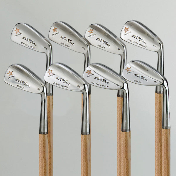Tad Moore - Star OA Set of Hickory shafted golf iron set driving iron