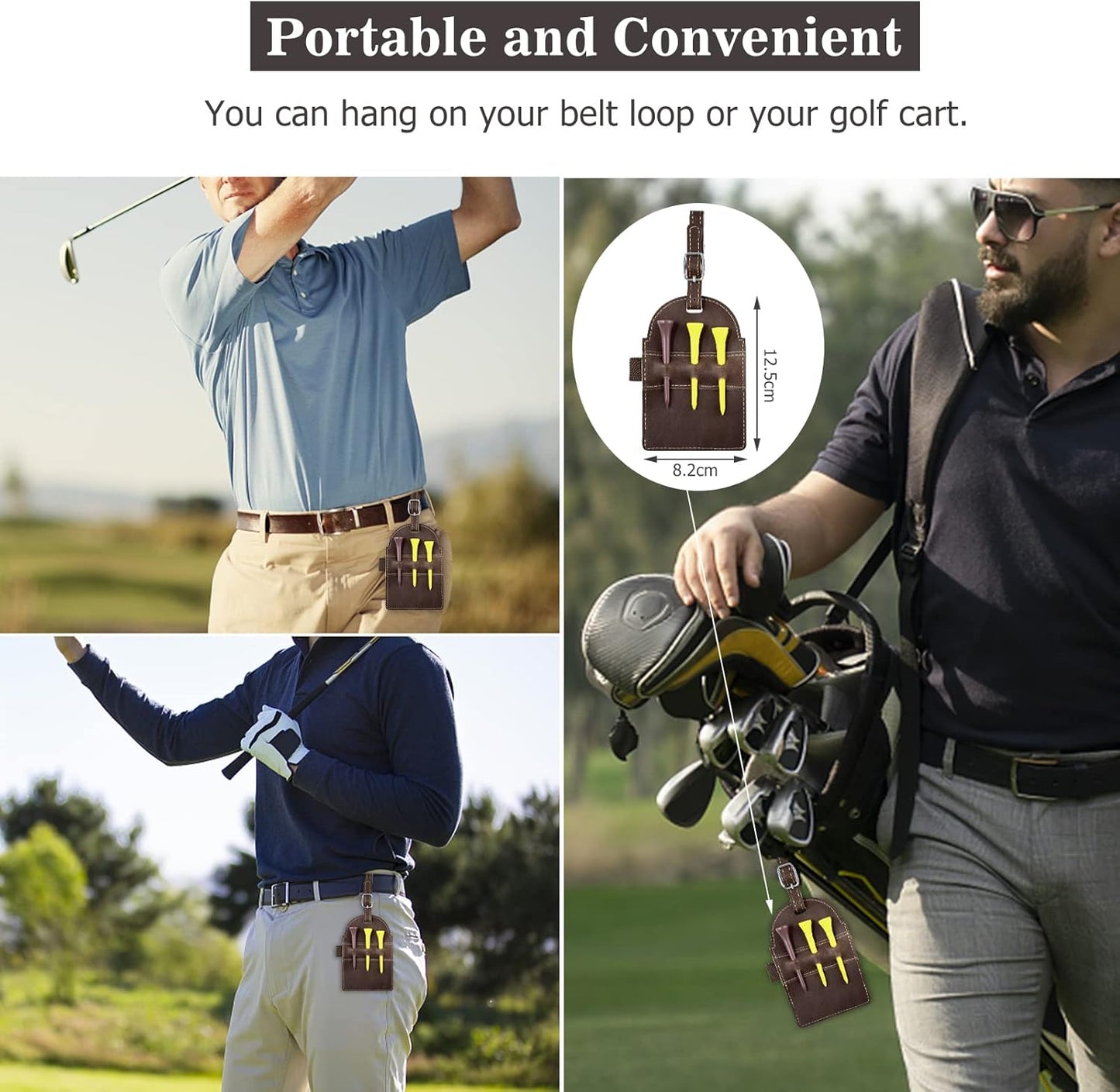 Premium Coffee Crazy Horse Leather Golf Scorecard Holder and Yardage Book