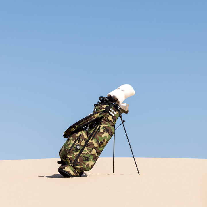 Camouflage Sunday Golf Bag in Water-Resistant Nylon for avid golfers