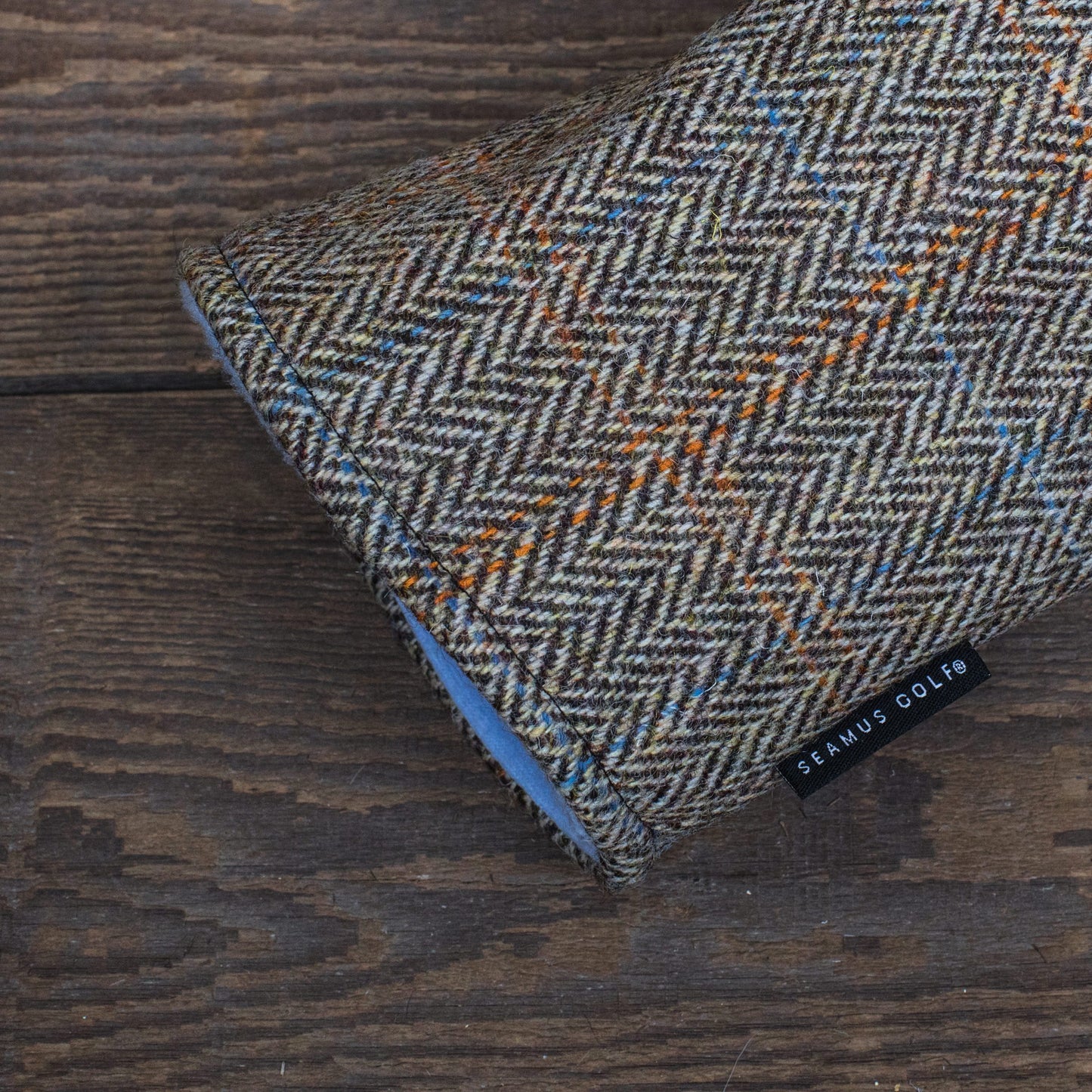 Seamus Golf - Driver/Fairway Wood Head Cover made from Glen Plaid Harris Tweed Wool Front view