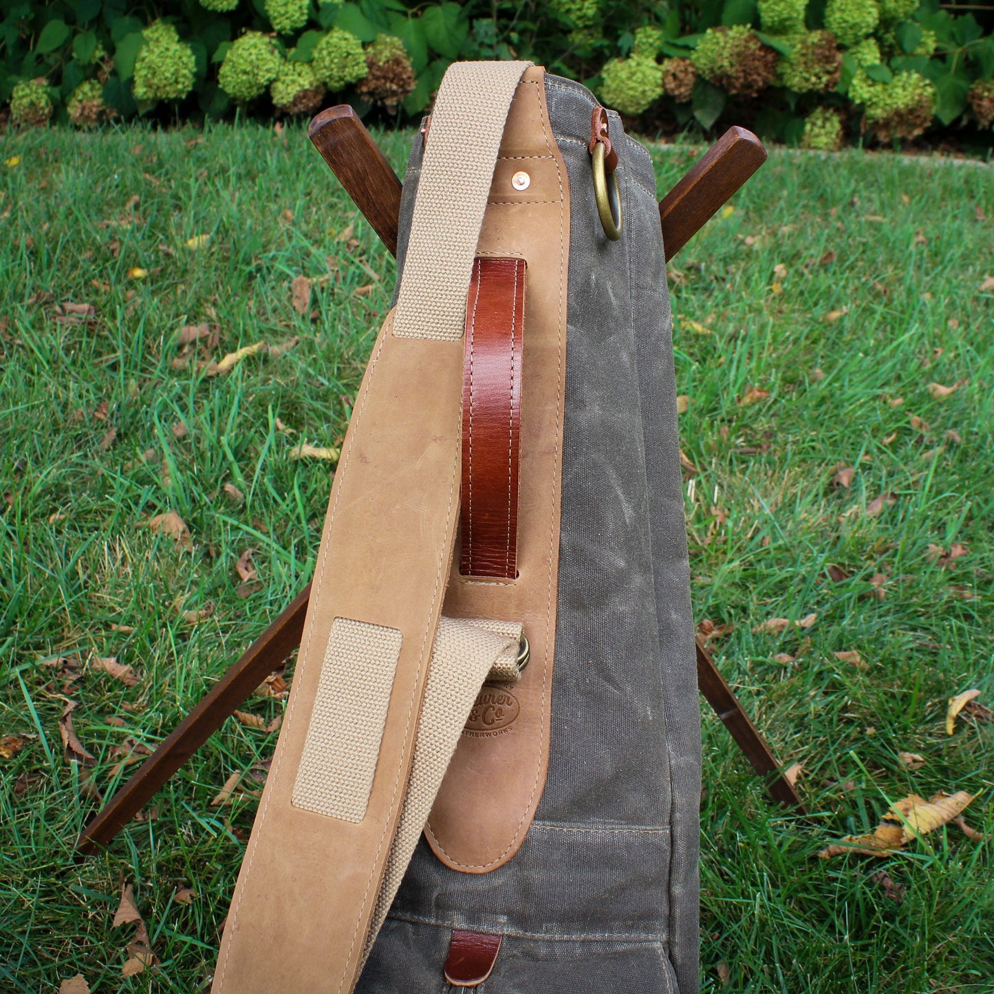Field Tan Waxed Duck/Tan/NuBuck Leather Trim Sunday Golf Bag
