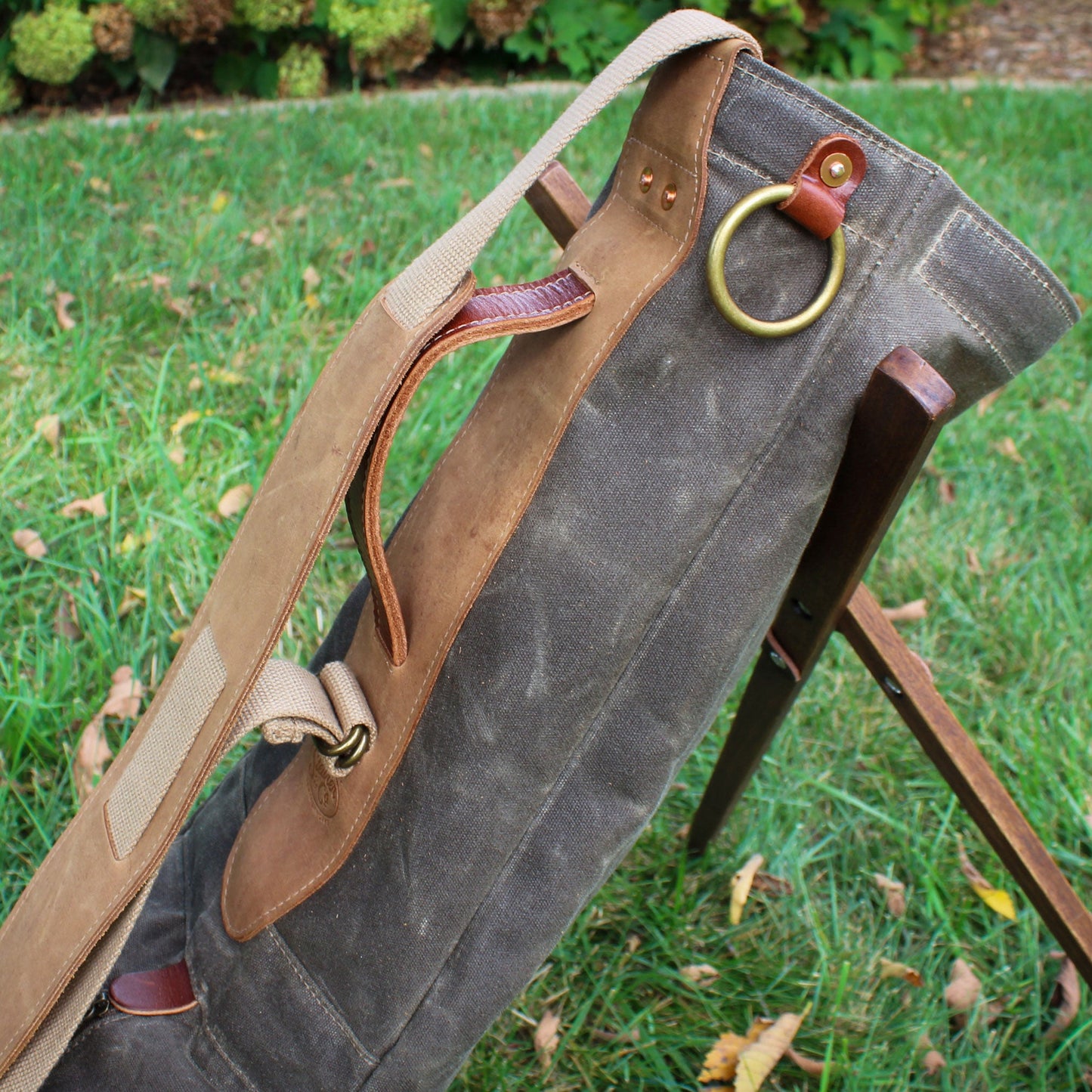 Field Tan Waxed Duck/Tan/NuBuck Leather Trim Sunday Golf Bag