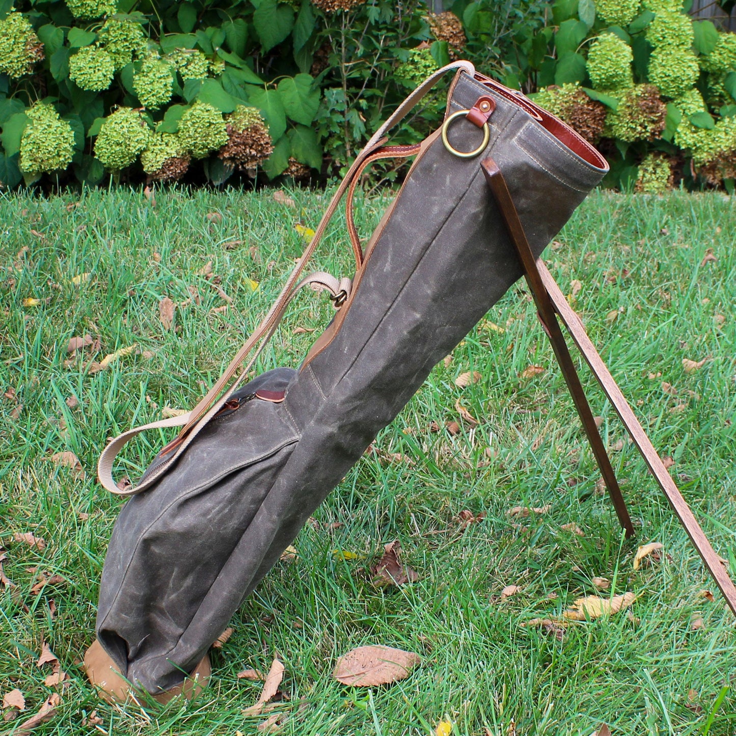 Field Tan Waxed Duck/Tan/NuBuck Leather Trim Sunday Golf Bag