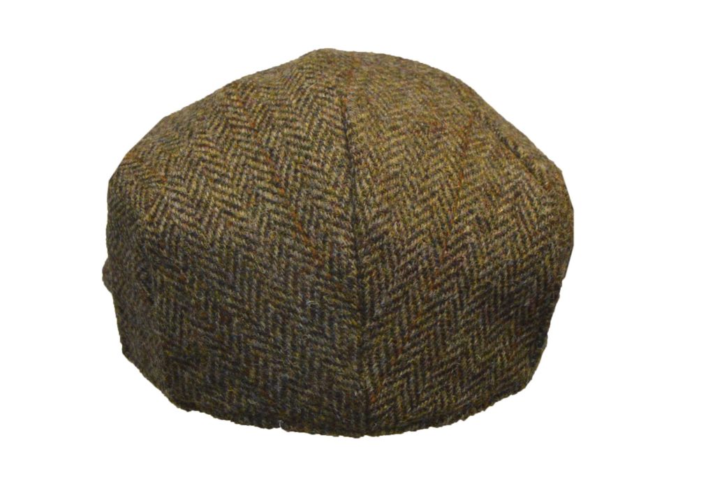 Harris Tweed Herringbone Flat Cap - Charcoal