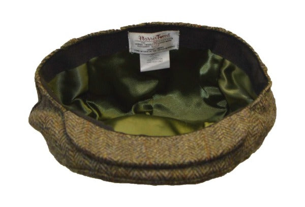Harris Tweed Herringbone Flat Cap - Charcoal