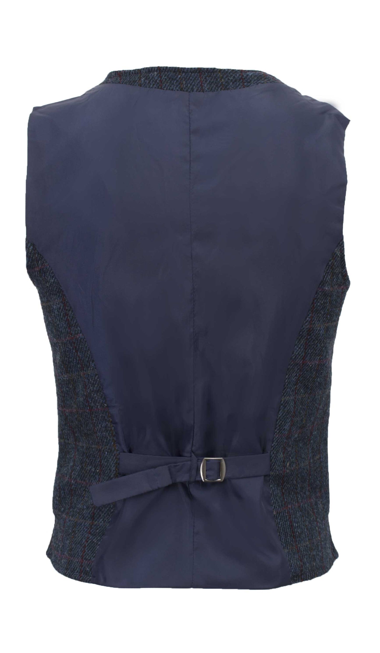 Mens Classic Scottish Harris Tweed Waistcoat - Royal Blue