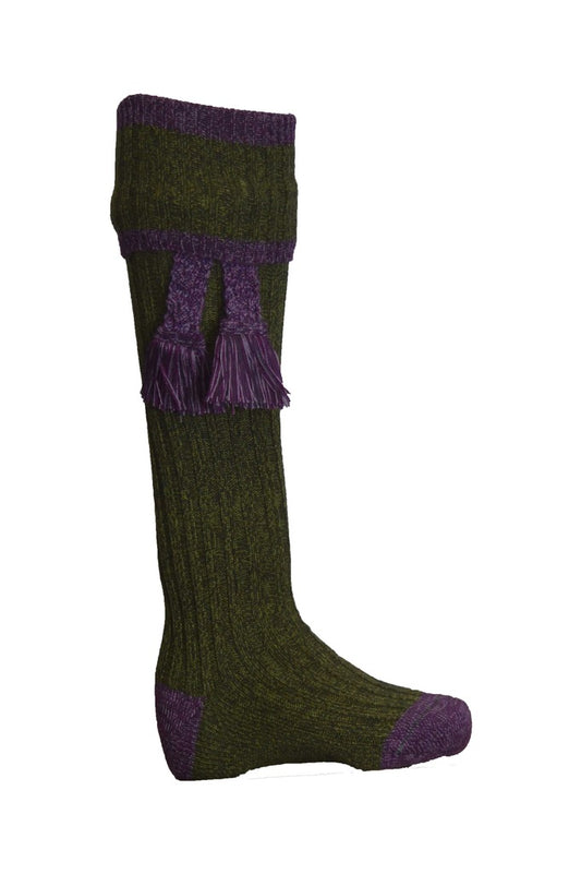 Knee High Golf Socks made from Merino Wool with removable Garter Ties Media