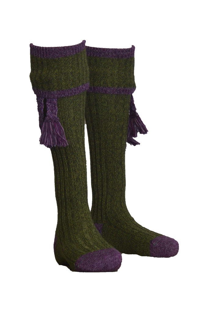 Knee High Golf Socks made from Merino Wool with removable Garter Ties Media