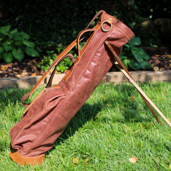 Vintage Leather Golf Pencil Bag