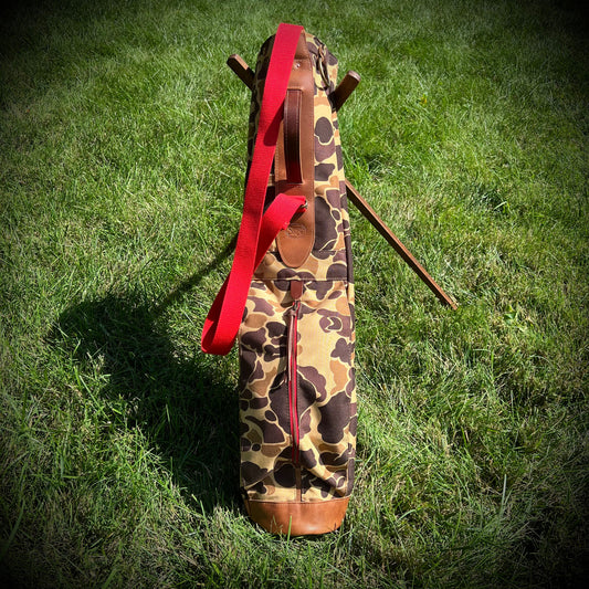 Duck Camo/English Tan Heritage Cordura Sunday Golf Bag