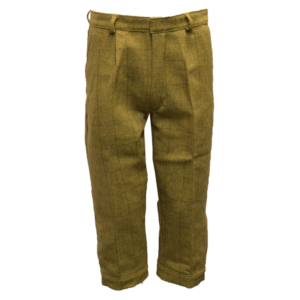 Walker & Hawkes Kids playing in HickoryGolfStore Tweed Plus Fours Golf Pants in Dark and Light Sage