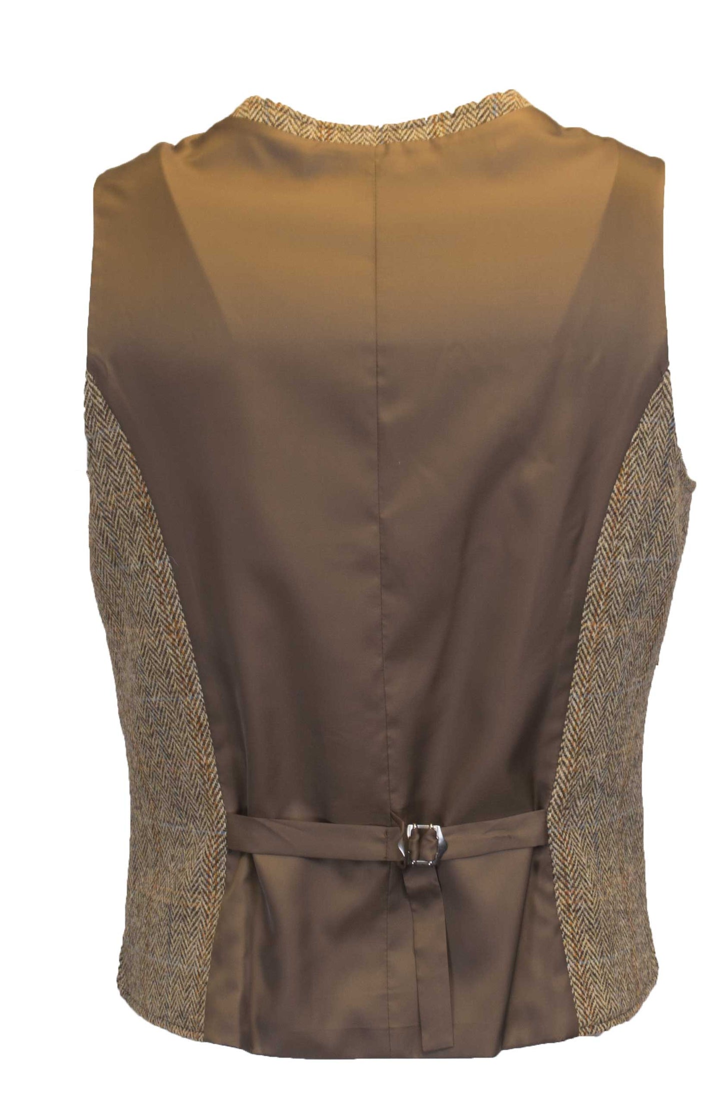Mens Classic Scottish Harris Tweed Waistcoat - White Sand