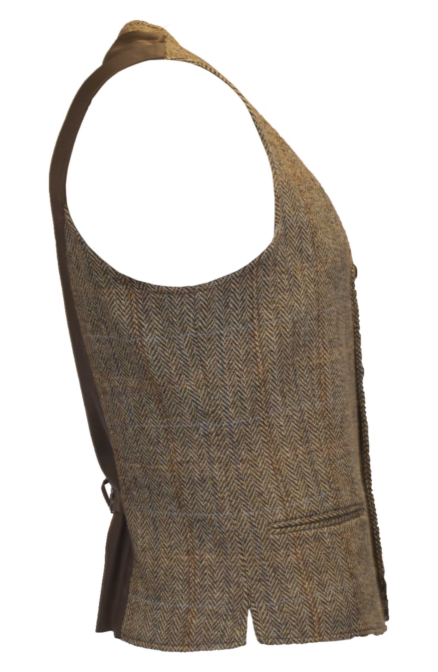 Mens Classic Scottish Harris Tweed Waistcoat - White Sand