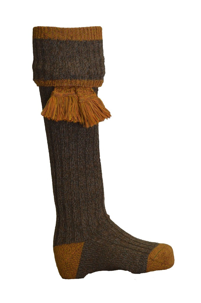 Knee High Golf Socks made from Merino Wool with removable Garter Ties Media