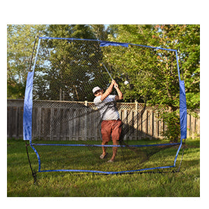 7x7 golf practice net with ball return pocket and carry bag for indoor outdoor real golf ball training