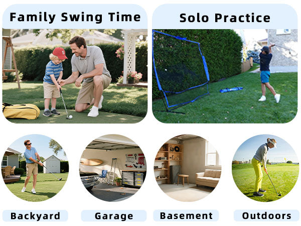 7x7 golf practice net with ball return pocket and carry bag for indoor outdoor real golf ball training