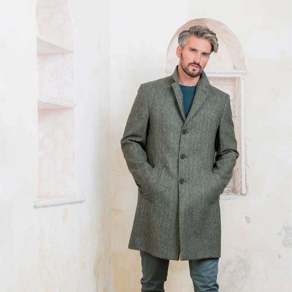 Jack Murphy Owen Tweed Mid-Length Coat