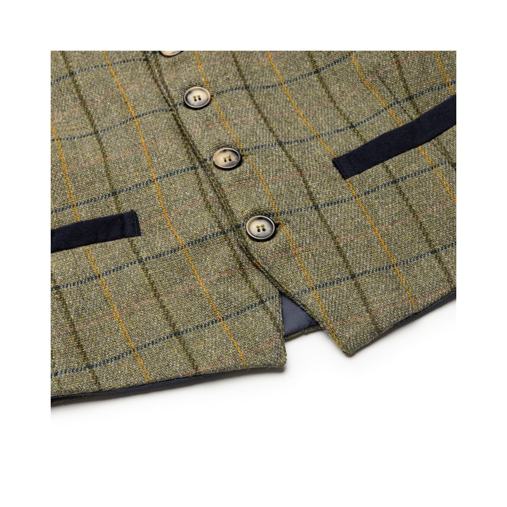 Derby Tweed Alcott Waistcoat-Dark Sage