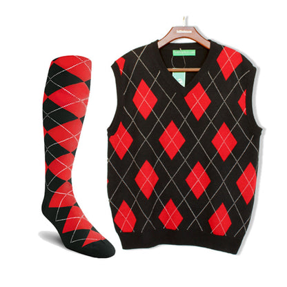 Argyle Golf Sweater Vest in Black and Red by Hickory Golf Store – Classic Men’s Golfwear