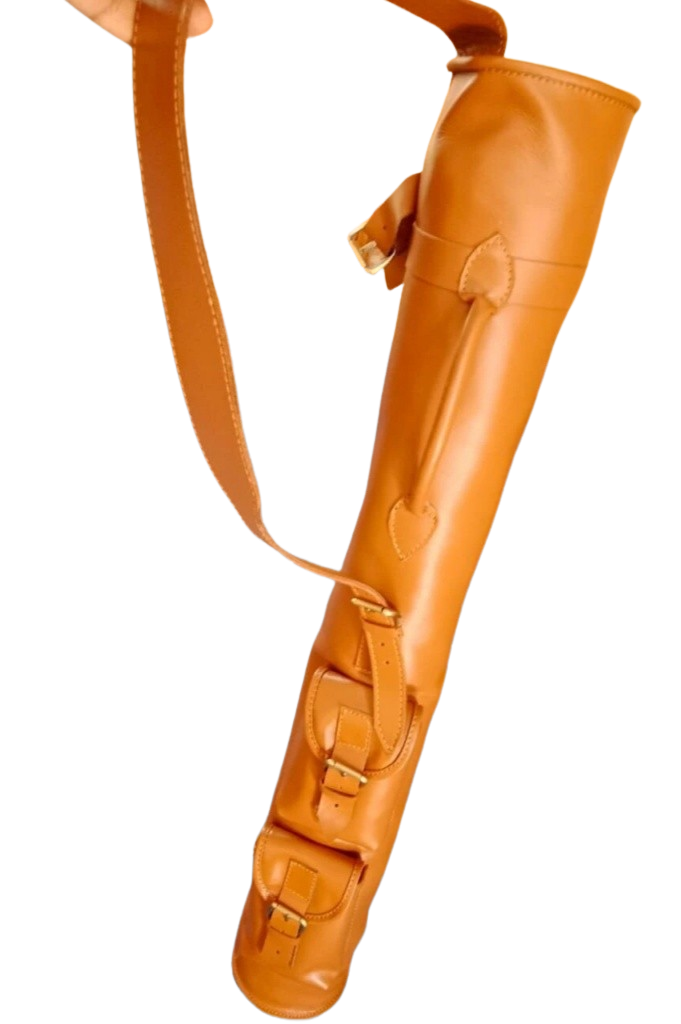 Premium Tan Leather Vintage Golf Bag, a sophisticated choice for the refined golfer seeking a classic Sunday club carrier