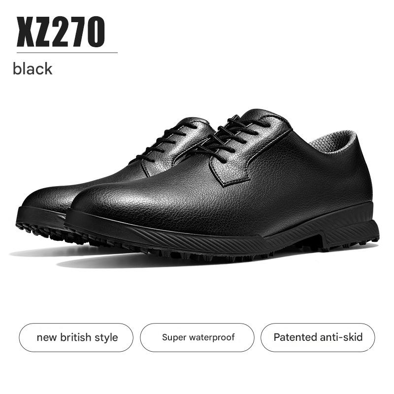 hickorygolfstore men’s waterproof spikeless golf shoes classic oxford main view