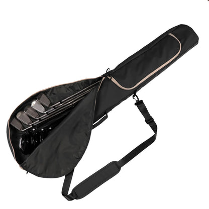 Lightweight green Sunday golf bag for carrying 3 to 8 clubs to the range short course or hickory golf round