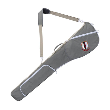 Lightweight green Sunday golf bag for carrying 3 to 8 clubs to the range short course or hickory golf round