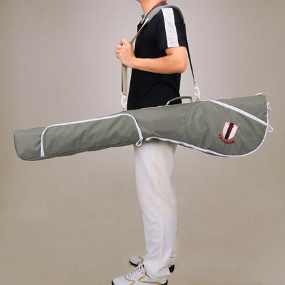 Lightweight green Sunday golf bag for carrying 3 to 8 clubs to the range short course or hickory golf round