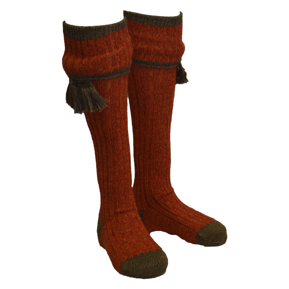 Knee High Golf Socks made from Merino Wool with removable Garter Ties