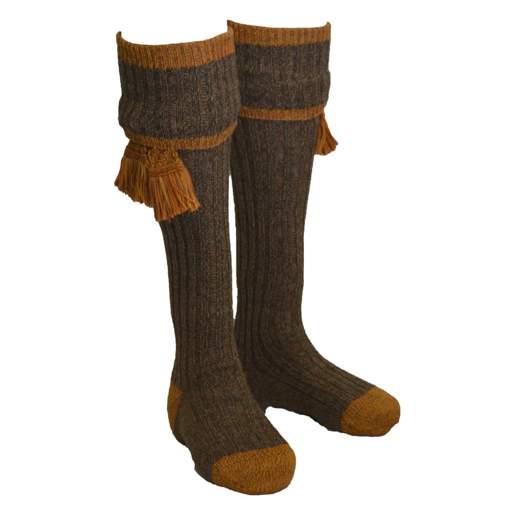 Knee High Golf Socks made from Merino Wool with removable Garter Ties