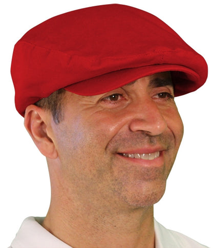Red cotton-linen men’s golf hat – HickoryGolfStore flat cap