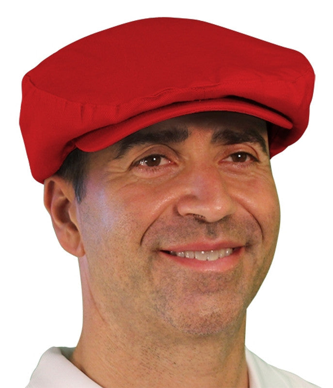 Red cotton-linen men’s golf hat – HickoryGolfStore flat cap
