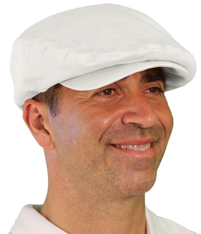 White cotton-linen men’s golf cap – HickoryGolfStore golf accessories