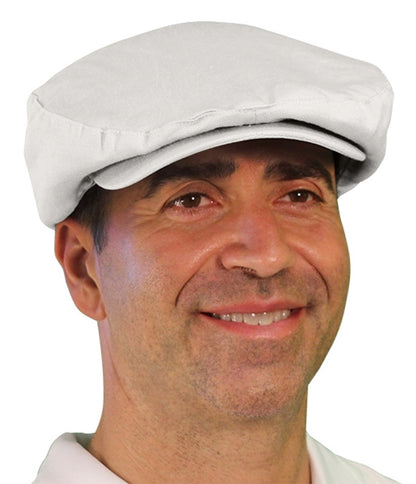 White cotton-linen men’s golf cap – HickoryGolfStore golf accessories