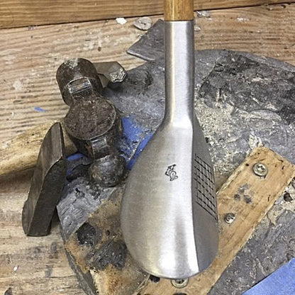Mills MSD Compact-Head right hand  Aluminum Hickory Playclub on a workshop bench
