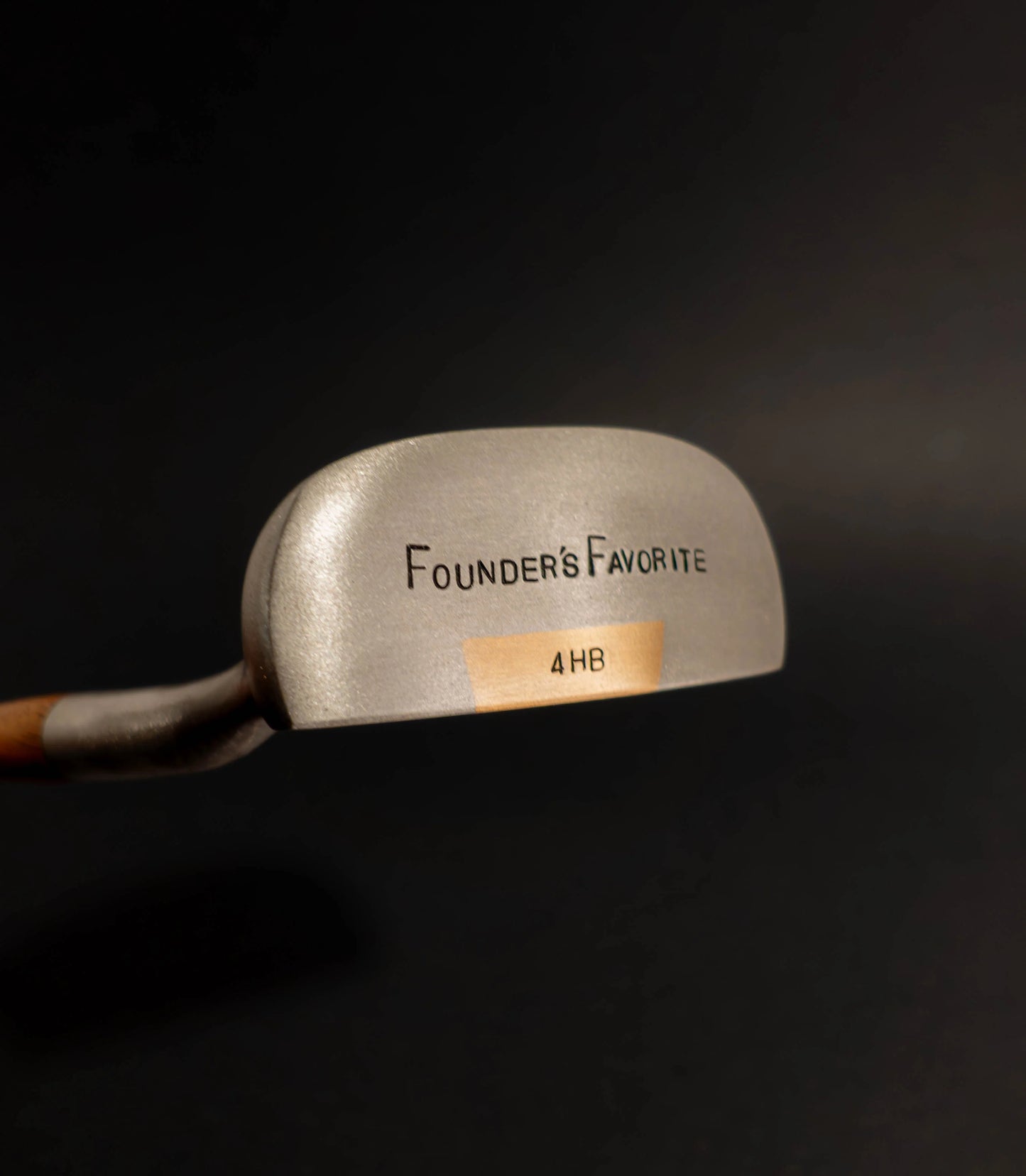Otey 4HB “Founder’s Favorite” handcrafted hickory blade putter with brass insert, offset hosel and leather grip