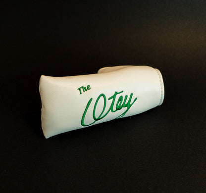 Otey 4HB “Founder’s Favorite” handcrafted hickory blade putter with brass insert, offset hosel and leather grip