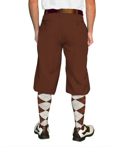 Classic 'Par 3' Men's Golf Plus Fours Knickers in brown for traditional golfers