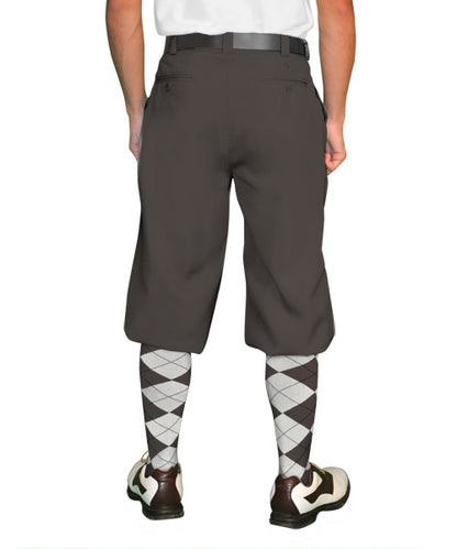 Classic 'Par 3' Men's Golf Plus Fours Knickers in charcoal for traditional golfers