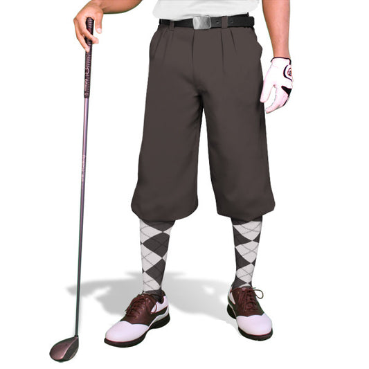 Classic 'Par 3' Men's Golf Plus Fours Knickers in charcoal for traditional golfers